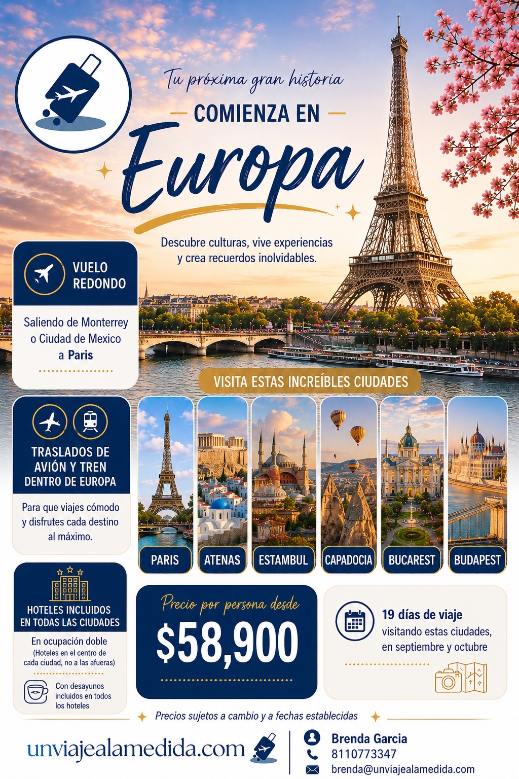 Paquete Europa 19 días — París, Atenas, Estambul, Capadocia, Bucarest y Budapest
